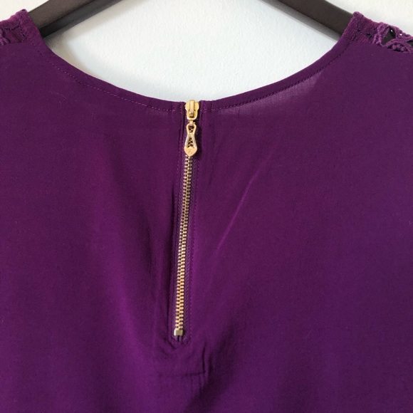 Ricki’s deep purple crochet detail sleeveless top - size large - Picture 7 of 15